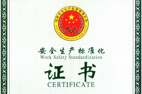 集团取得清静生产标准化三级企业证书